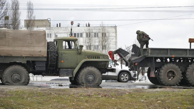 俄軍迫近烏克蘭首都基輔市中心。AP圖片