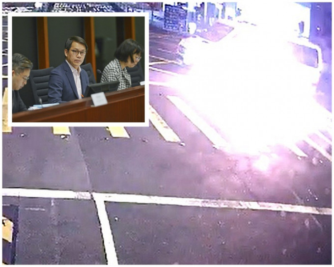 陳克勤(小圖)強烈譴責擲汽油彈的兇徒。資料圖片/網圖