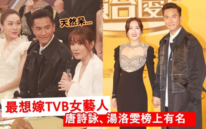 最想嫁TVB女艺人，汤洛雯和唐诗咏都有份，但首位竟然系胡定欣。