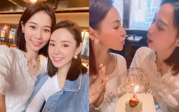 楊秀惠與譚凱琪好姊妹再聚，也補祝秀惠生日。