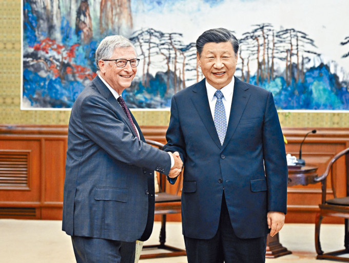 國家主席習近平在北京會晤微軟創辦人蓋茲。