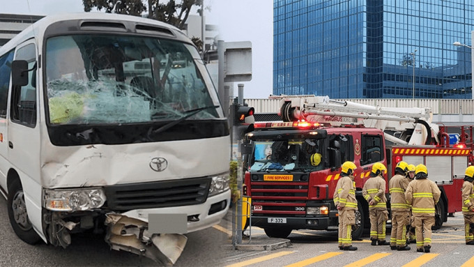 启德校巴消防车相撞4人受伤 包括2名消防员