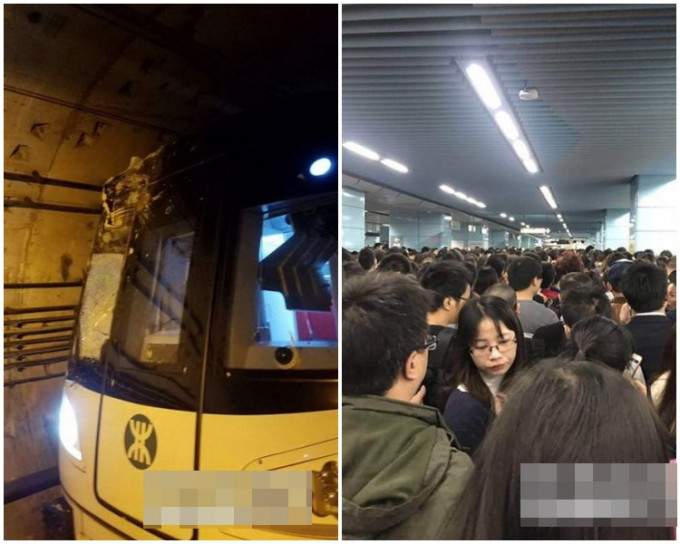 列車嚴重受損，相關地鐵設備不同程度損傷，導致行車被迫中斷。網圖