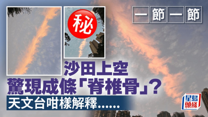 沙田上空惊现成条「脊椎骨」？ 一节一节 天文台咁样解释......