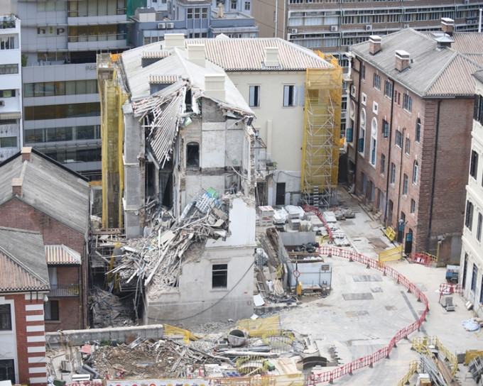 俗称「大馆」的中区警署建筑内的已婚督察宿舍，现讨论重建。资料图片