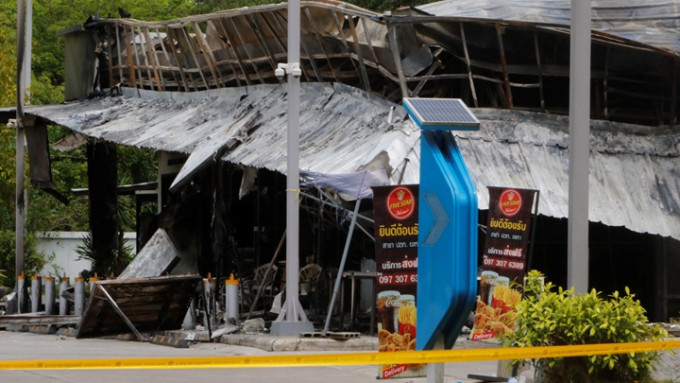 泰國南部接連有便利店遭襲擊損毀，至少7人受傷。路透社圖片