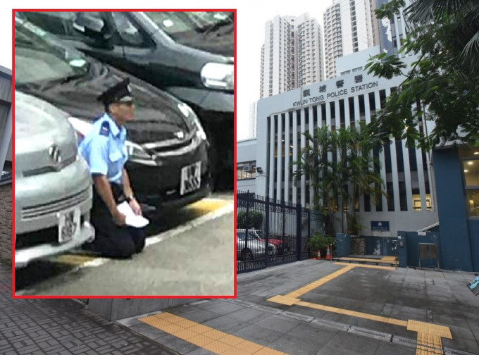 该名男警去年曾手持「SORRY SIR」纸牌在警署停车场跪地，引发社会关注。