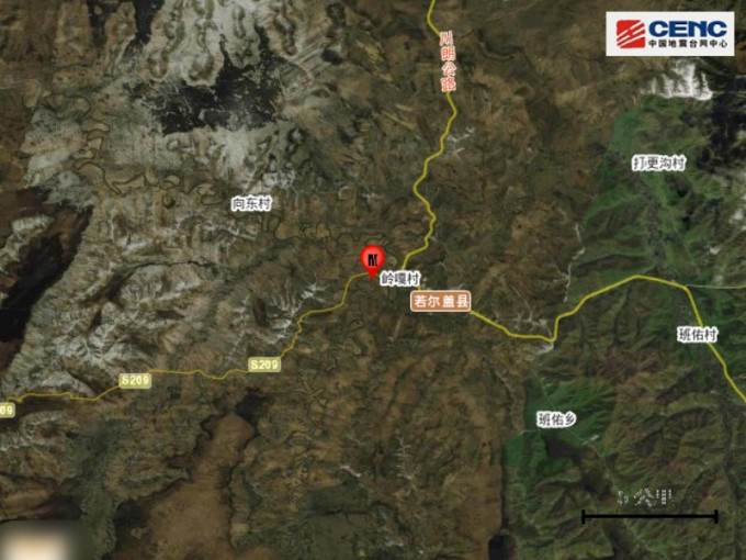 地震發生在阿壩州若爾蓋縣。中國地震台網