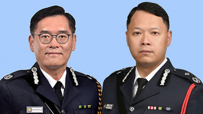 简启恩(左)接替蔡展鹏(右)，升任国家安全处处长。警方网页图片