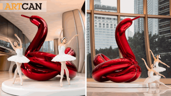 红色气球天鹅 Jeff Koons说甚么？