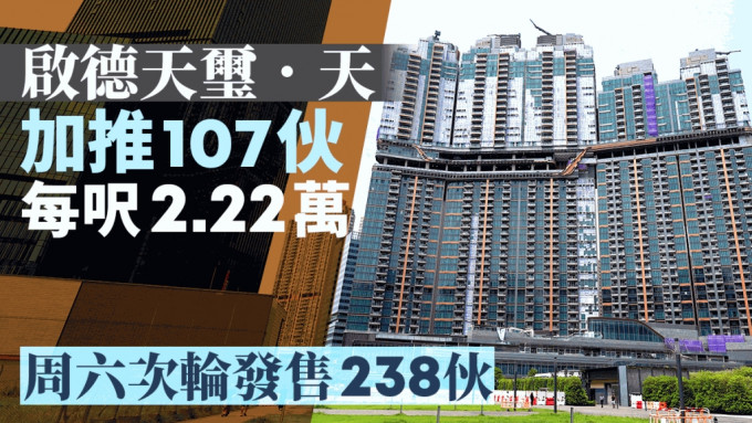 天玺．天每尺2.22万加推107伙 周六次轮发售238伙 新地雷霆：股市回调不影响入市决定