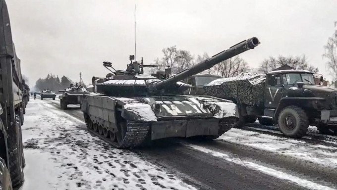 正在進軍的俄軍坦克。資料圖片