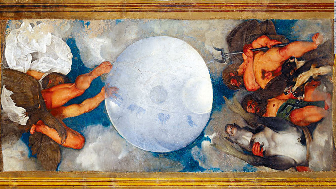 奥罗拉别墅房间天花的卡拉瓦乔壁画。　