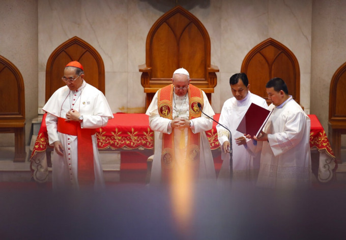 教宗结束访问泰国。AP图片