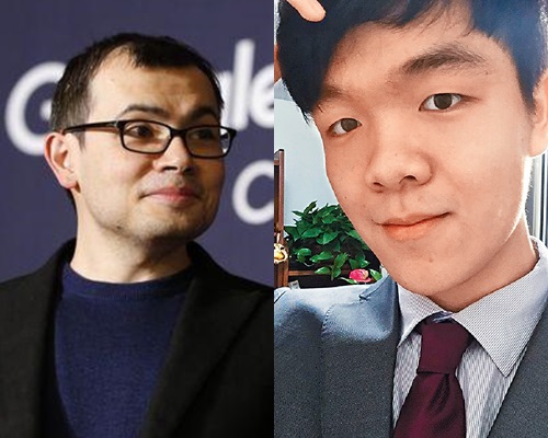 AlphaGo将与柯洁(右)决一生死。图左为「AlphaGo之父」哈萨比斯。资料图片