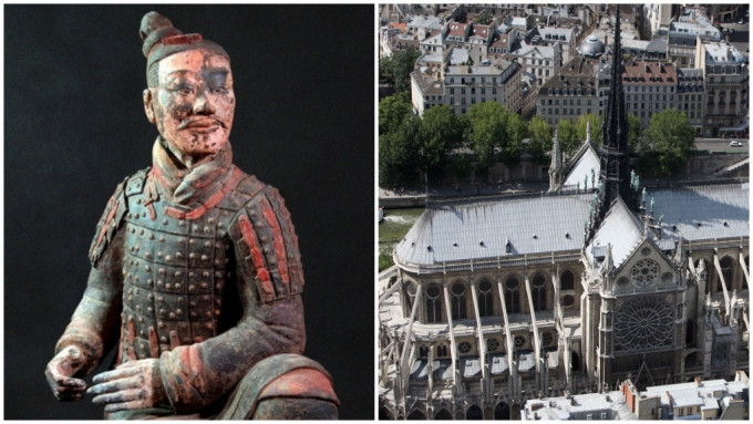 秦兵马俑和巴黎圣母院均是世界著名文物古迹。