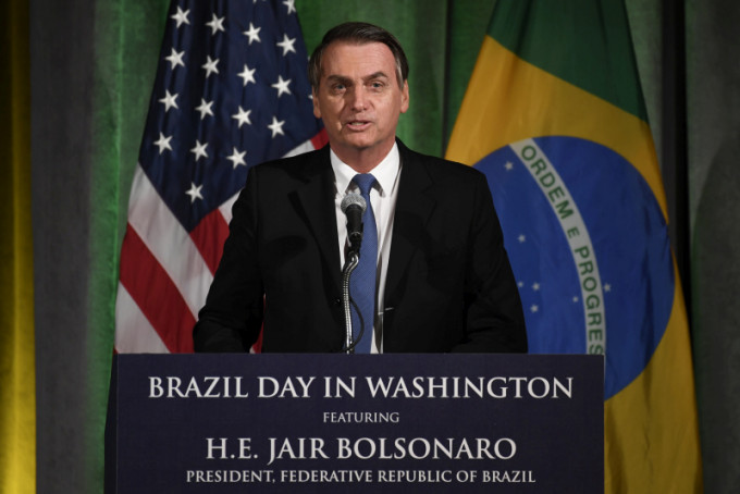 巴西新总统博尔索纳罗正访问美国。AP