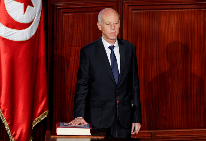 突尼西亞總統賽義德開除總理並凍結國會。路透社圖片