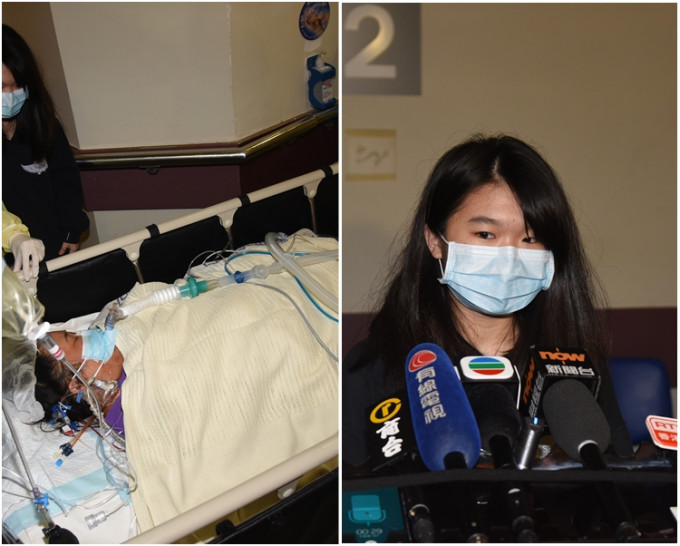 醫生之前估計，鄧桂思接受移植手術後，需時3至4天才能脫離危險期。圖右為鄧桂思女兒。