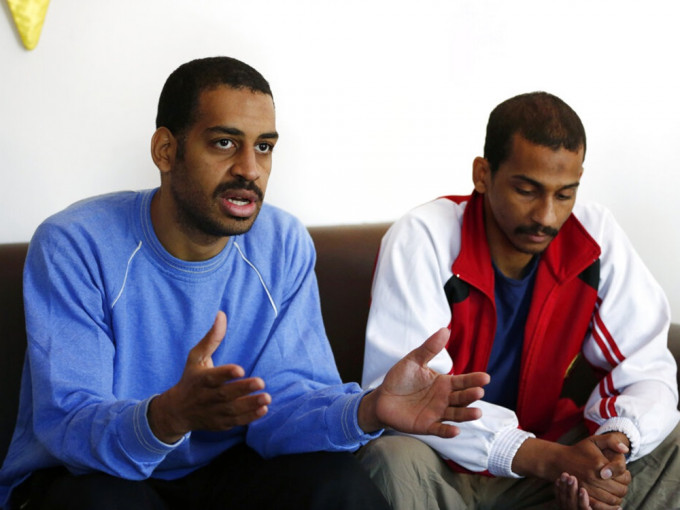 伊斯蘭國「披頭西」成員科泰(左)及埃爾斯海赫(右)早前被送到美國受審。AP資料圖片