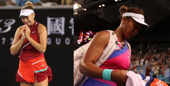 安妮絲莫娃（左）先後淘汰賓絲及大坂直美（右），堪稱今年澳網巨人殺手。Reuters