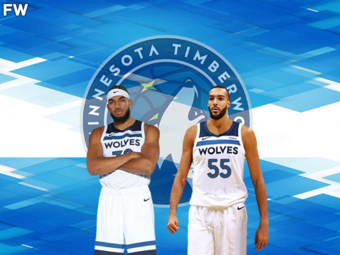 高拔（右）投木狼后，与唐斯组成当今NBA罕见的双塔组合。网上图片