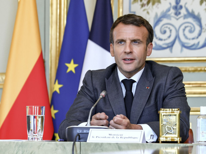 法国总统马克龙表示已接种新冠疫苗。AP图片