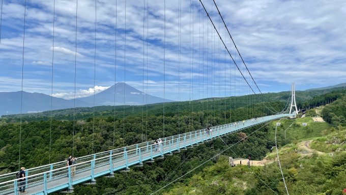 三岛大吊桥是日本最长吊桥。 记者梁柏琛三岛直击