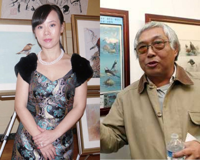 台灣水彩畫大師楊恩生（右）指中國畫家劉筱青（左）盜取自己的畫作。網圖