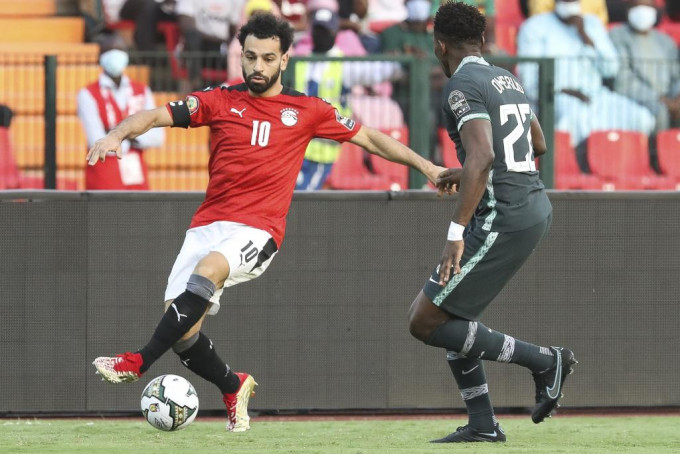 沙拿正在代表埃及踢非洲盃。 AP