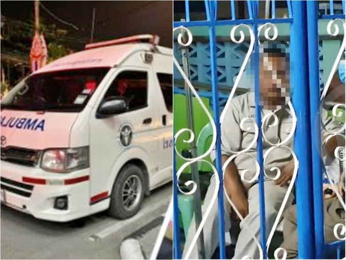 泰國一名醉男(見圖)竟阻救護車前進，令患者來不及送院。網圖