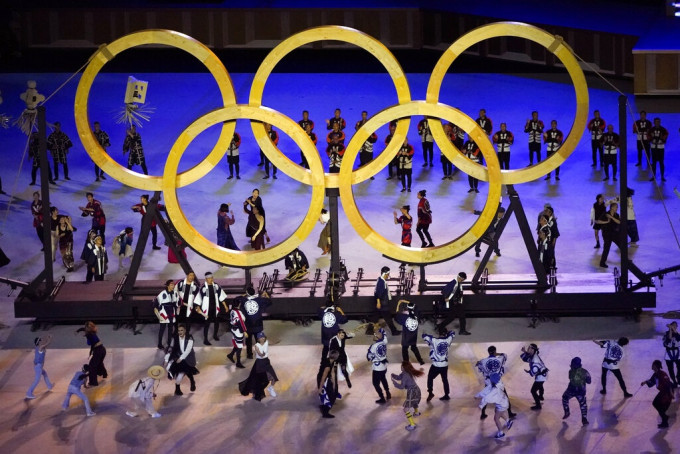 東京奧運開幕禮在新國立競技場舉行。AP圖片