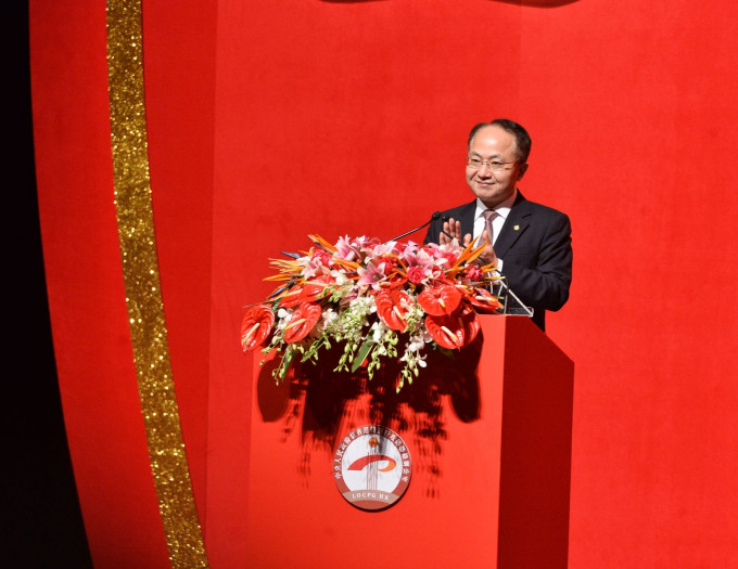 中聯辦主任王志民致辭時表示，新的一年，中聯辦將繼續履職盡責，與國家同心、與香港同行。