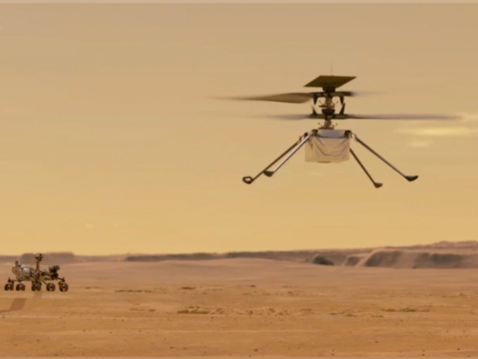 预计火星直升机定于当天凌晨三时半试飞。AP图片