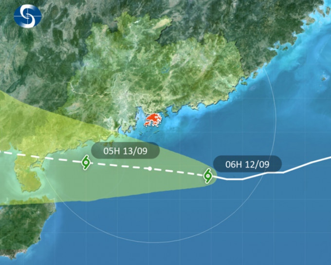 百里嘉下午最接近本港。天文台图片