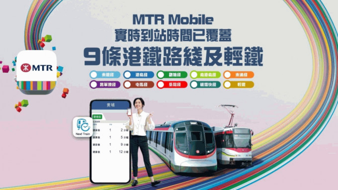 港铁今日宣布MTR Mobile内「Next Train」功能将覆盖至观塘綫，乘客可随时随地查阅各观塘綫车站下几班列车的实时到站时间。港铁