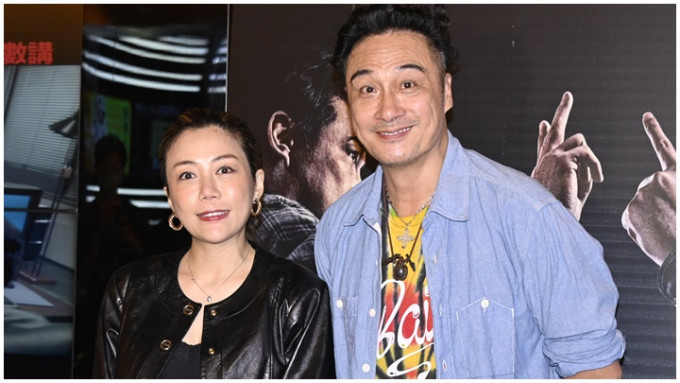 有份演出的吳鎮宇與彭秀慧昨晚（28日）到戲院謝票。