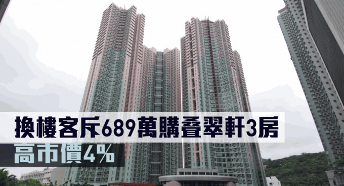 換樓客斥689萬購叠翠軒3房