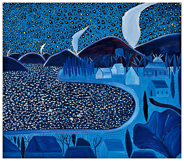 王俊傑畫作《星夜》。 　