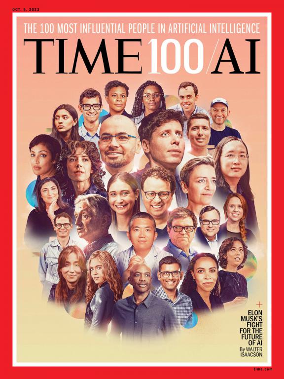 《時代》雜誌評選全球100位AI領軍人物。網上圖片