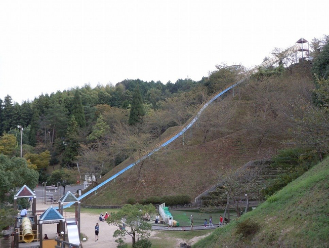 今治市公园内一条被喻为「日本最危险的滑梯」。 网图
