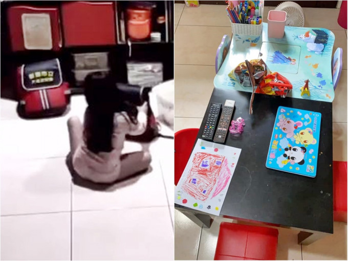 台湾一名妈妈发现女儿趁家人熟睡时帮忙执屋，十分窝心。FB群组「爆废1公社」影片截图
