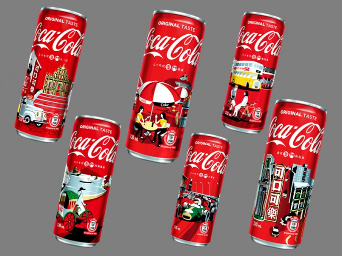 可口可樂推6款澳門高罐特別版。