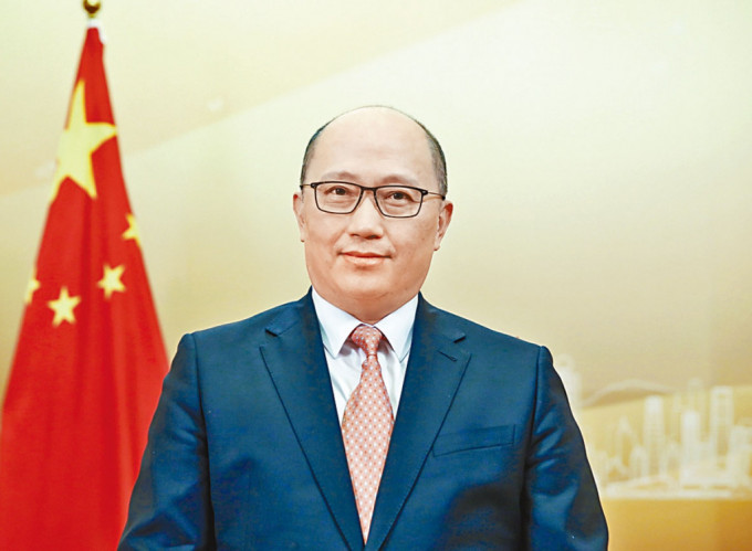 新任中联办主任郑雁雄发表新春致辞。