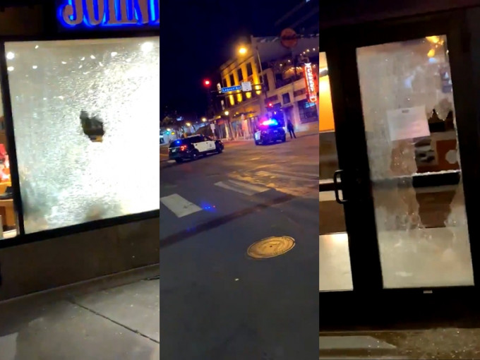 明尼阿波利斯爆发枪击案。 影片截图