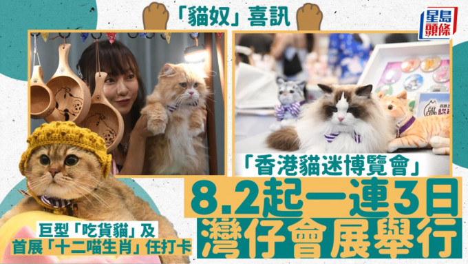 香港猫迷博览会8.2起一连3日于湾仔会展举行。