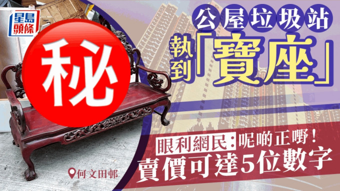 公屋垃圾站执到「宝座」 眼利网民：呢啲正嘢！卖价可达5位数字