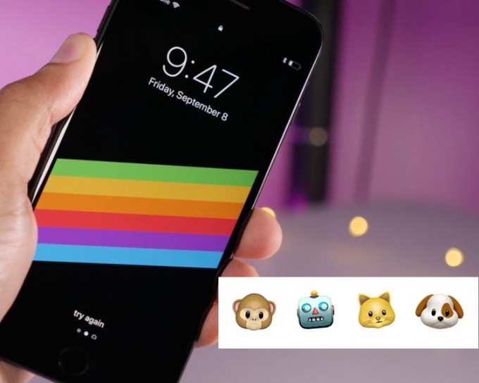 新iPhone將面世，面部表情可造Emoji，亦採用懷舊顏色作背景。「9to5Mac」圖片