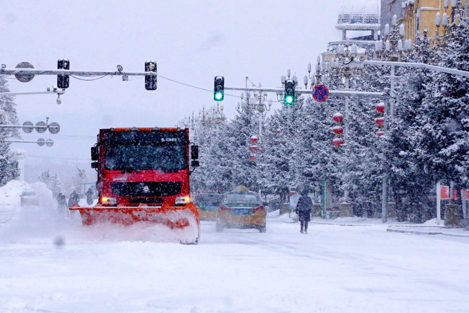 黑龙江漠河迎首场春雪。