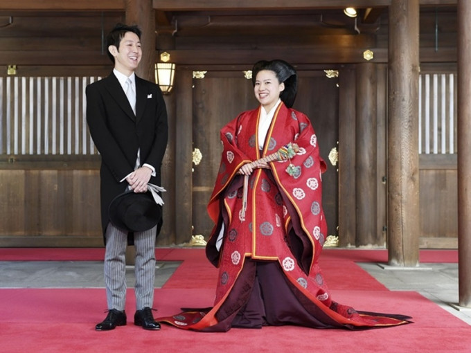 日本公主绚子出嫁，婚后将脱离皇籍。AP